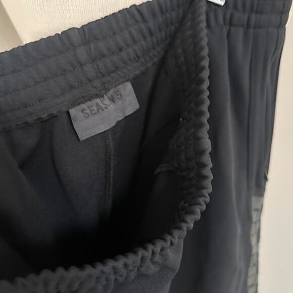 Adidas x Season 5 Calabasas Jogger Pants Black Stripes on Black - Picture 5 of 7
